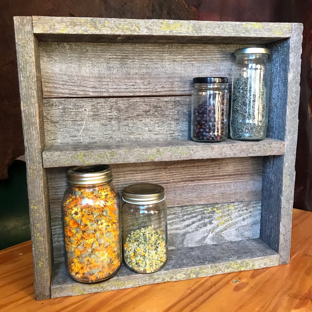 Mossy Weathered Reclaimed Wood Shelf - Farmhouse, Rustic